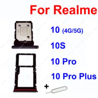 Sim Card Tray For Realme 10 10 Pro Plus 10Pro+ 10S 4G 5G SIM Card Slot Holder Card Reader Adapter Parts