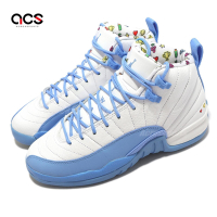 Nike 休閒鞋 Air Jordan 12 Retro GS 大童 女鞋 白 藍 Emoji 喬丹 12代 DQ4365-114