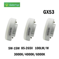 1-10PCS GX53 LED Spotlight wide Voltage AC85-265V 5-15W Daring light source wardrobe cabinet light Daring grille open box light