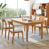 桌子 北歐實木餐桌椅白蠟木長餐桌餐桌組合家用小戶型餐桌