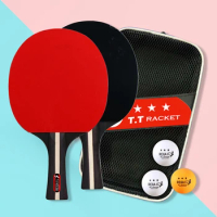 Table Tennis Paddles 2 Rackets &amp; 3 Balls Ping Pong Paddle Professional 2 Player Ping Pong Set with Bag for Advanced Training