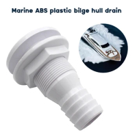 ABS Thru Hull Fitting Connector Boat Drain Bilge Pump for 5/8 3/4 1 Inch Hose