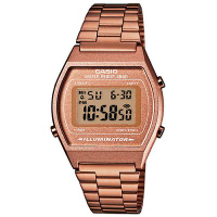CASIO 大錶面簡約酒桶型數位錶(B-640WC-5A)-咖啡金/35mm