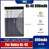890mAh Replacement BL-4C BL4C Cell Phone Battery Nokia 6100 6125 6136 6170 6300 7705 7200 7270 8208 BL 4C Batteries