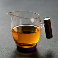 玻璃木把公道杯日式耐熱加厚分茶器大號公杯茶海功夫茶具配件