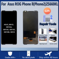 For Asus OEM ROG Phone II Phone2 ZS660KL LCD screen assembly case touch glass,I001D LCD Display Black