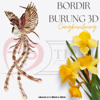 CANGKURILEUNG 2, Bordir 3D Burung Cendrawasih U/ 80cm x 30cm