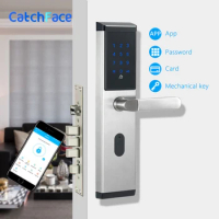 Smart Electronic Door Lock,Cylinder Lockset Entrance Lock, Code APP Key Touch Screen Digital Deadbolt For Home, Hotel ,Apartmen