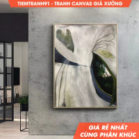 Tranh treo tường, Large Minimalist Art Painting,Original Abstract Painting,Emerald Green Abstract Pa