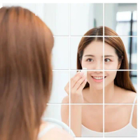 Mirror Wall Sticker Self Adhesive Mirror Sheets DIY Removable Waterproof Stickers Bathroom Full Body Mirror Home Decor