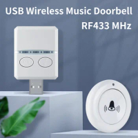 Wireless Doorbell Doorbell DC 5V RF433 MHz Remote Controll Receiver USB mart Door Bell Receiver Single Button Remote Control