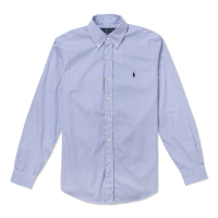 Polo Ralph Lauren 經典刺繡小馬長袖襯衫-藍白條紋色