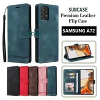 SUNCASE Samsung A72 cover hp model dompet multi fungsi flip case wallet leather SUNCASE PINK