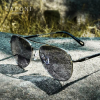 CAPONI Photochromic Sun Glasses Polarized UV Cut Branded Design Light Eyewear Avation Style Driving Sunglasses For Men BS3109