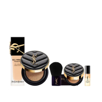 【YSL】官方直營 恆久完美霧光底妝組(午夜粉底25ml+全新皮革氣墊12g)
