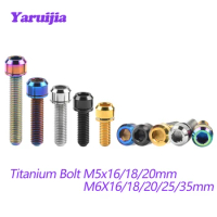 Yaruijia Titanium Bolt M5/M6X16/18/20/25/35mm Bolts Socket Head Bolts with Washers for Mount Bicycle Screws