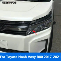 For Toyota Noah Voxy R80 Mid 2017-2019 2020 2021 Facelift Chrome Head Light Lamp Eylid Eyebrow Headlamp Trim Car Accessories