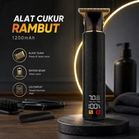 Vintage Alat Cukur Rambut Elektrik Hair Trimmer LED 1200mAh - T9 Hitam