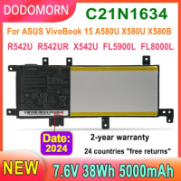 DODOMORN C21N1634 Laptop Battery For ASUS VivoBook 15 A580U X580U X580B Serie R542U R542UR X542U FL5900L FL8000L 2 Year Warranty