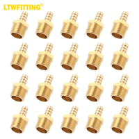LTWFITTING Brass Barb Fitting Coupler 3/8-Inch Hose ID x 1/2-Inch Male NPT Fuel Gas Water(Pack of 20)