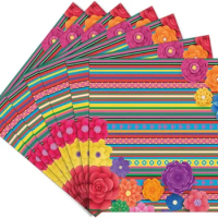 Fiesta Napkins Cinco De Mayo Party Decorations Mexican Theme Blanket Rainbow Colors Paper Napkins Fiesta Dinner Hand Towels Home