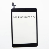 10Pcs AAA+++ Touch Digitizer With Home Button and IC Adhesive Assembly For iPad Mini 1/2 A1432 A1454 Replacement