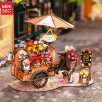 MINISO Rolife Flower Car Series Building Blocks DIY Float Model Collection Decorative Ornaments Chil