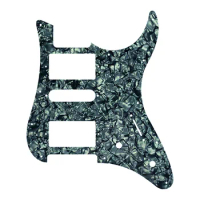 Pleroo Guitar Parts For Japan YAMAHA EG112 Electric Guitar Pickgaurd With HSH Pickups Scratch Plate Replacement , Black Pearl