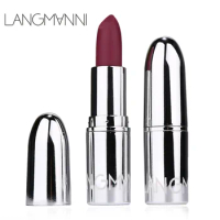 Langmanni 8 Colors Silver Matte Lipstick Non-stick Cup Velvet Long Lasting Lipstick Labiales Mate Larga Duracion DC05