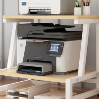Desktop double-layer printer storage rack, floor standing multi-layer small printer, office file storage and organization rack