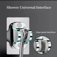 Universal Shower Bracket Black/Silver Adjustable Toilet Spray Gun Hanger Base Hook Retainer Nail-Free Hole-free Rotary Holder