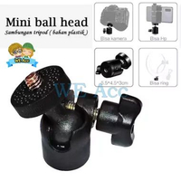 MINI BALL HEAD PLASTIK BALL HEAD UNTUK TRIPOD KAMERA RINGLIGHT 360