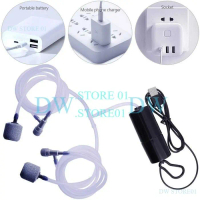 Aerator Aquarium Ikan USB DC Pompa Gelembung Oksigen Double Single Pum