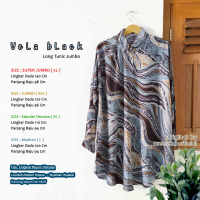VeLa BLack Kemeja Tunik Areezka Motif Rayon Viscose Premium LD 120 140