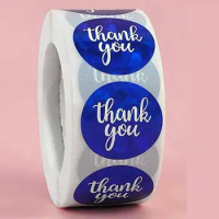 500pcs Blue Thank You Stickers, Thank You Seal Label for Small Business, Packaging Bag Envelope Seal Wedding Party Gift Shipping