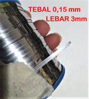 Plat niklin kawat nikelin gepeng  0.15 mm x 3 mm 0,15 / 3mm