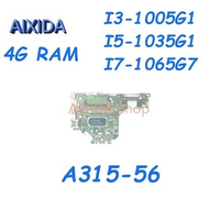 AIXIDA FH5LI LA-J801P For ACER Aspire A315-56 Laptop Motherboard With I3-1005G1 I5-1035G1 I7-1065G7 CPU 4G-RAM DDR4 Full test
