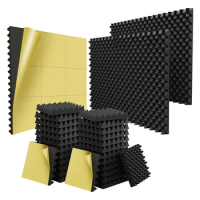 24 Pack Self Adhesive 1.5X12x12inch Sound Proofing Egg Crate Acoustic Foam, Soundproof Wall Panels For Home &amp; Studio Easy To Use