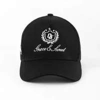 OOTDSUPPLY Polo Caps Trucker Bordir Grace & Sweet Embroidery Black | Luxury Series | Topi Hat Twill 