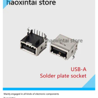 10pcs USB-A original Foxconn FOXCONN 90 degree welding plate single port USB2.0 socket all-inclusive female seat