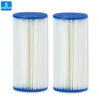 Coronwater 4.5" Pleated Polyster Water Filter Cartridge 5 micron for Sediment Water Filtration PPL5-BB