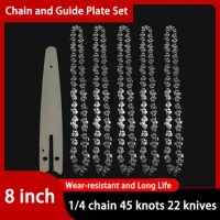 8 Inch 1/4"LP Electric Saw 45 knots 22 knives Chainsaw Chains Logging Saw Blade Pruning Chain Saw Chain Accessories Wood Cutting