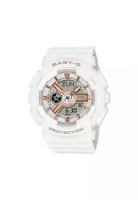 CASIO 卡西歐 Baby-G 數位類比白色樹脂錶帶女士手錶 BA-110XRG-7ADR
