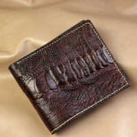 Dompet Kulit Burung Unta Asli \The Burgy Ostrich Bifold Wallet\""