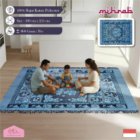 Mihrab - Hambal anyaman rajut 180 cm x 255 cm cover sofa sprei tutup tempat tidur rumbai taplak meja