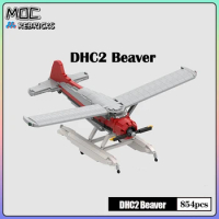 Military MOC DHC2 Beaver Aircraft 1:35 Scale Building Block Model Bricks Collection Sets DIY Toys for Kid Christmas Gifts