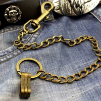 Mens Boys Brass Yellow Link Trucker Rocker Biker Wallet Chain Purse Aiti theft safe chain