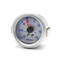 52mm 2 Inch Turbo Boost Gauge LED Display 30 to 20 PSI Blue Light 12V DC for Car