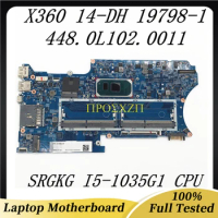 448.0L102.0011 High Quality Mainboard For HP X360 14-DH Laptop Motherboard 19798-1 W/ SRGKG I5-1035G1 CPU 100% Full Working Well