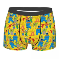 Sesame Street Elmo Underwear Male Printed Custom Cookie Monster Pattern Boxer Briefs Shorts Panties Soft Underpants